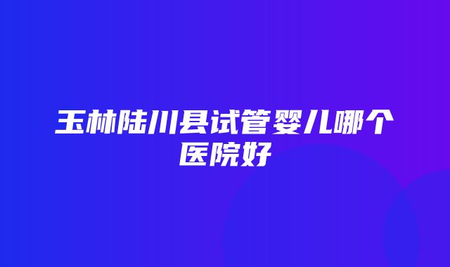 玉林陆川县试管婴儿哪个医院好