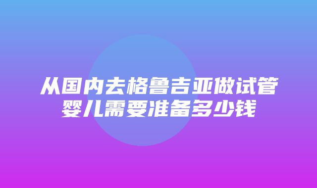 从国内去格鲁吉亚做试管婴儿需要准备多少钱