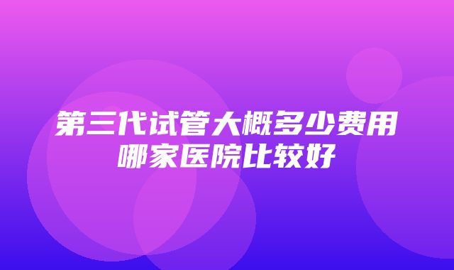 第三代试管大概多少费用哪家医院比较好