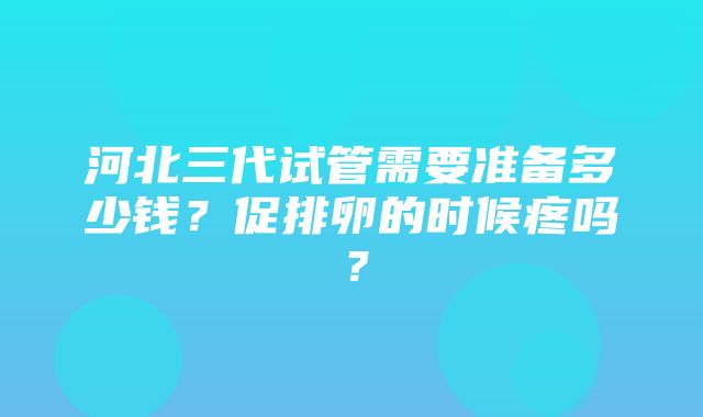 河北三代试管需要准备多少钱？促排卵的时候疼吗？