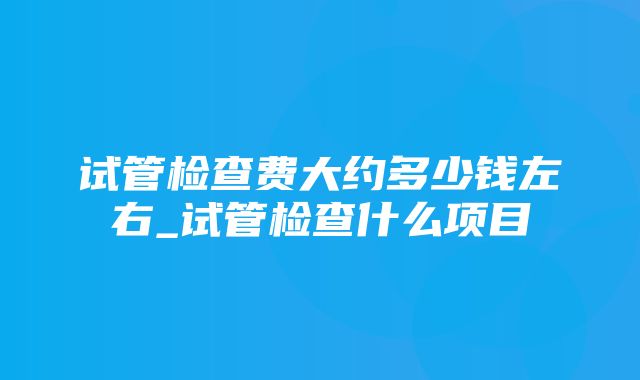 试管检查费大约多少钱左右_试管检查什么项目