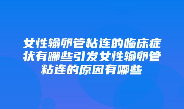 女性输卵管粘连的临床症状有哪些引发女性输卵管粘连的原因有哪些