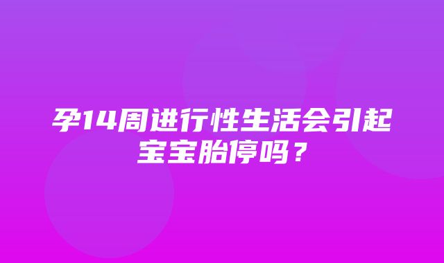 孕14周进行性生活会引起宝宝胎停吗？