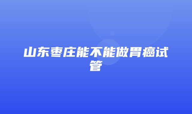 山东枣庄能不能做胃癌试管