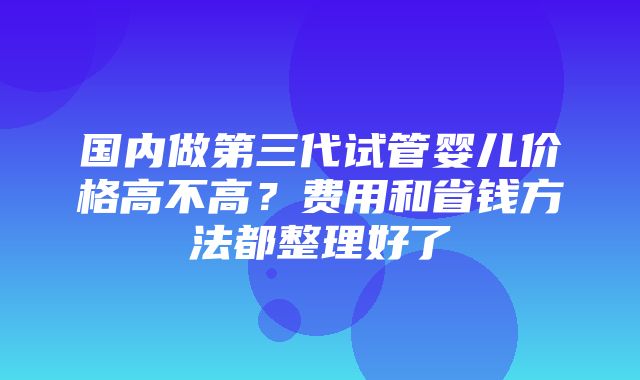 国内做第三代试管婴儿价格高不高？费用和省钱方法都整理好了