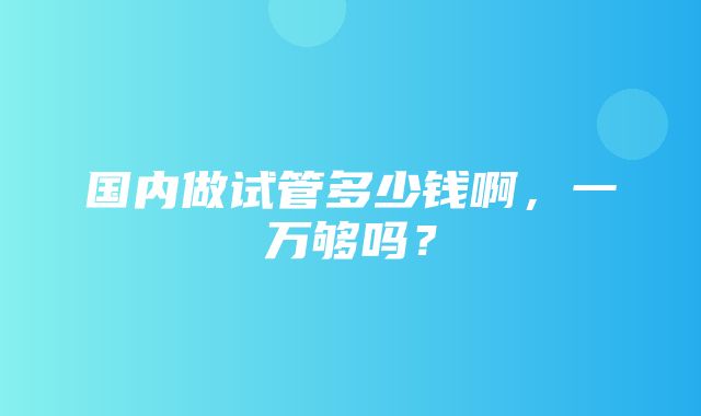 国内做试管多少钱啊，一万够吗？