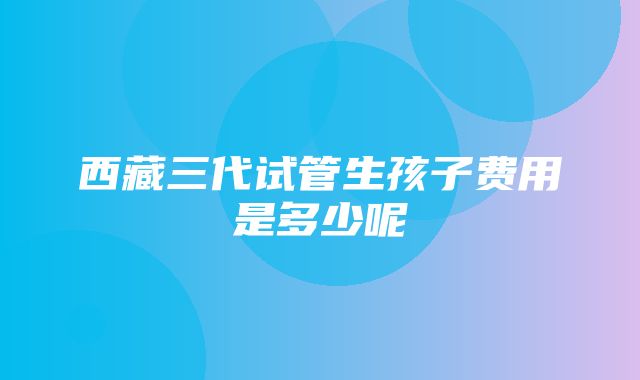 西藏三代试管生孩子费用是多少呢