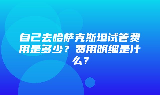 自己去哈萨克斯坦试管费用是多少？费用明细是什么？