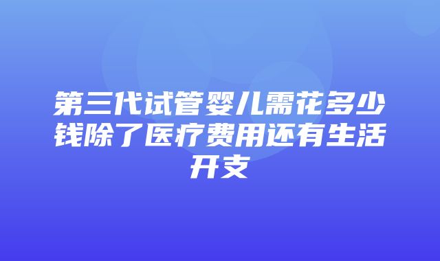 第三代试管婴儿需花多少钱除了医疗费用还有生活开支