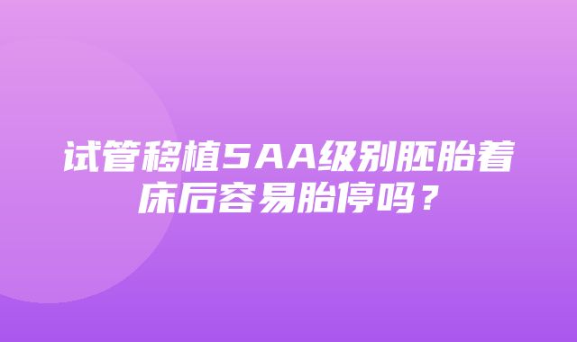 试管移植5AA级别胚胎着床后容易胎停吗？