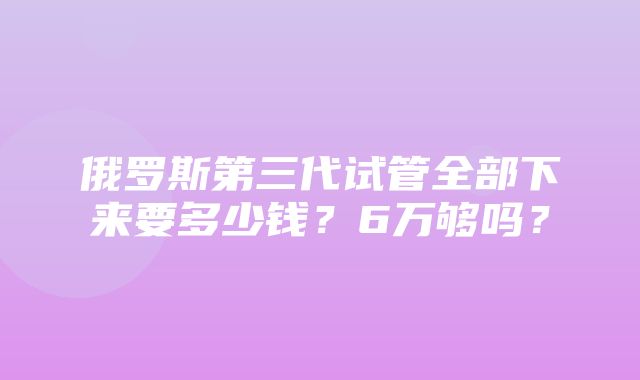 俄罗斯第三代试管全部下来要多少钱？6万够吗？