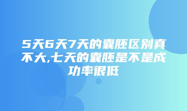 5天6天7天的囊胚区别真不大,七天的囊胚是不是成功率很低