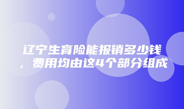 辽宁生育险能报销多少钱，费用均由这4个部分组成