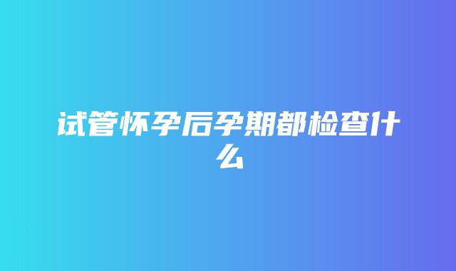 试管怀孕后孕期都检查什么