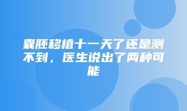 囊胚移植十一天了还是测不到，医生说出了两种可能