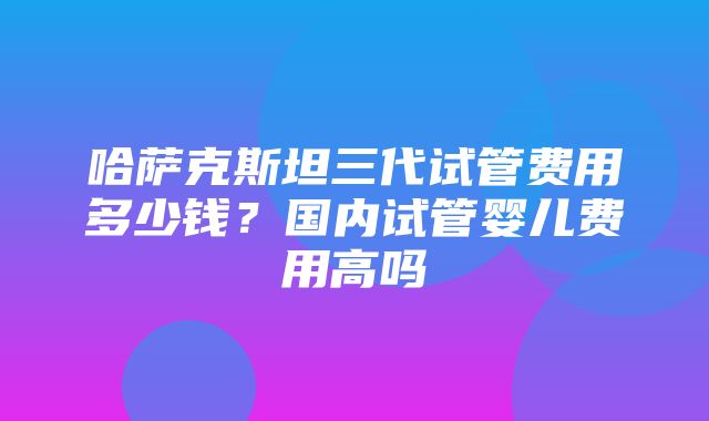 哈萨克斯坦三代试管费用多少钱？国内试管婴儿费用高吗