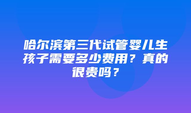 哈尔滨第三代试管婴儿生孩子需要多少费用？真的很贵吗？