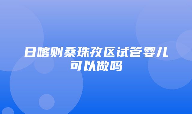 日喀则桑珠孜区试管婴儿可以做吗