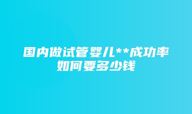 国内做试管婴儿**成功率如何要多少钱