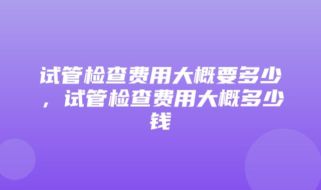 试管检查费用大概要多少，试管检查费用大概多少钱