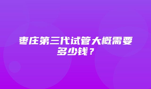 枣庄第三代试管大概需要多少钱？