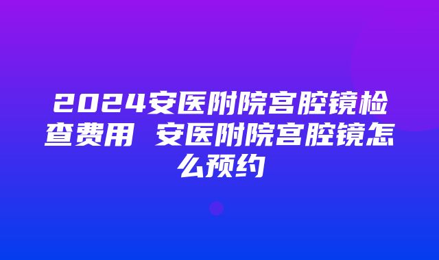 2024安医附院宫腔镜检查费用 安医附院宫腔镜怎么预约