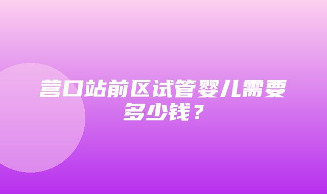 营口站前区试管婴儿需要多少钱？