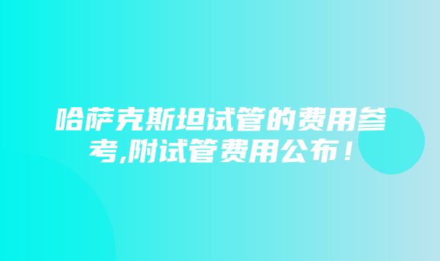 哈萨克斯坦试管的费用参考,附试管费用公布！