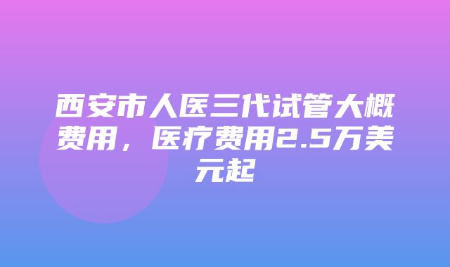 西安市人医三代试管大概费用，医疗费用2.5万美元起