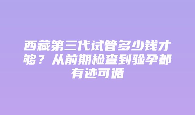 西藏第三代试管多少钱才够？从前期检查到验孕都有迹可循