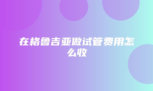 在格鲁吉亚做试管费用怎么收