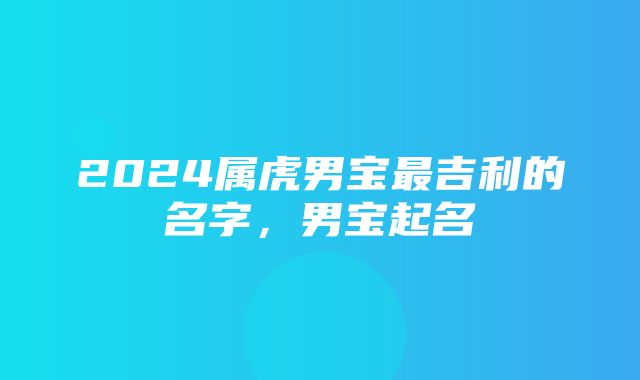 2024属虎男宝最吉利的名字，男宝起名