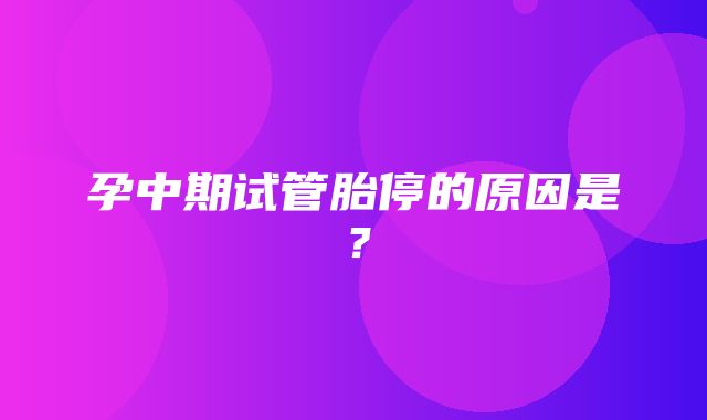 孕中期试管胎停的原因是？