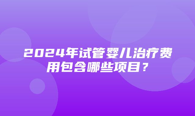 2024年试管婴儿治疗费用包含哪些项目？