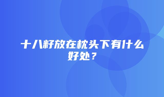 十八籽放在枕头下有什么好处？