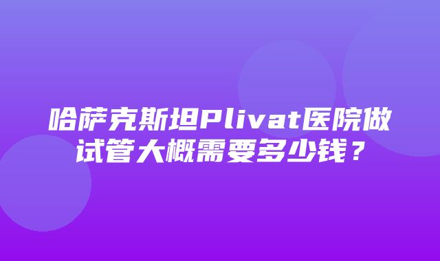 哈萨克斯坦Plivat医院做试管大概需要多少钱？