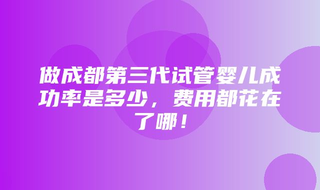 做成都第三代试管婴儿成功率是多少，费用都花在了哪！