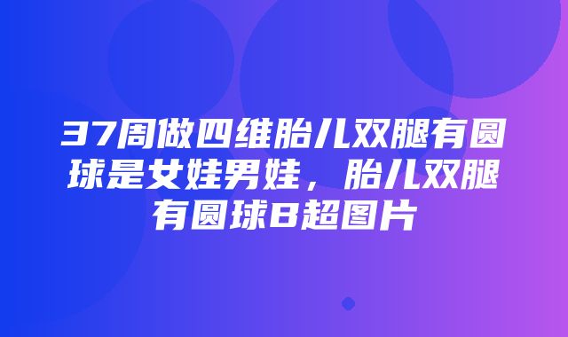 37周做四维胎儿双腿有圆球是女娃男娃，胎儿双腿有圆球B超图片