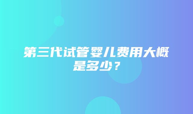 第三代试管婴儿费用大概是多少？