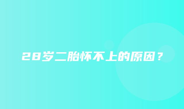 28岁二胎怀不上的原因？