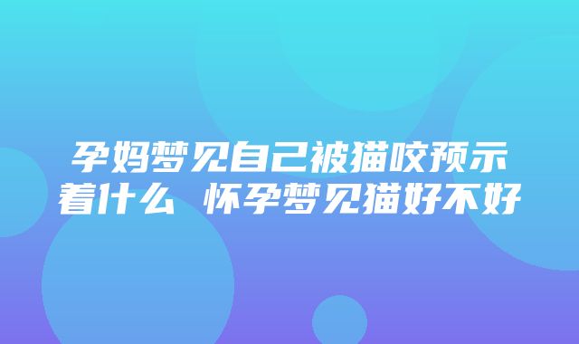 孕妈梦见自己被猫咬预示着什么 怀孕梦见猫好不好