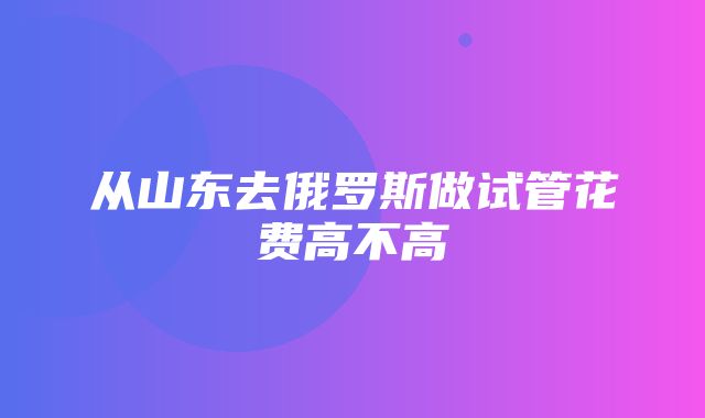 从山东去俄罗斯做试管花费高不高