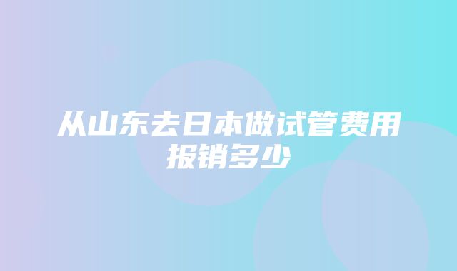 从山东去日本做试管费用报销多少