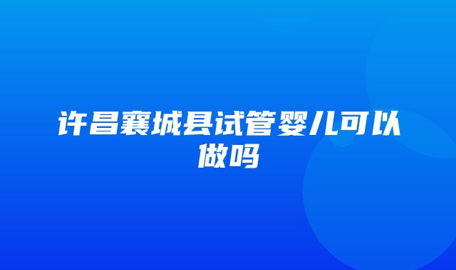 许昌襄城县试管婴儿可以做吗