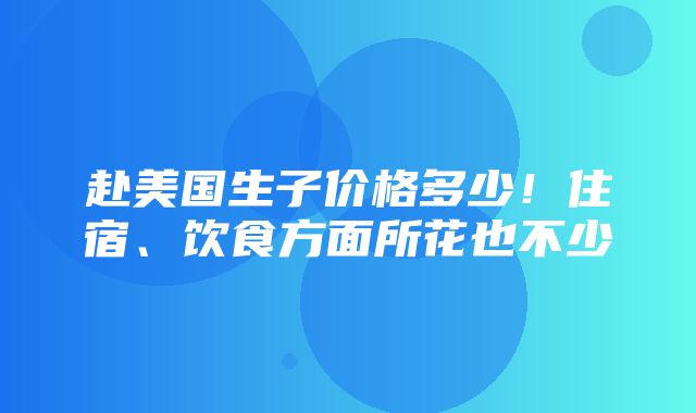 赴美国生子价格多少！住宿、饮食方面所花也不少