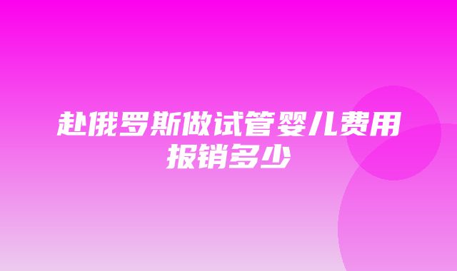 赴俄罗斯做试管婴儿费用报销多少