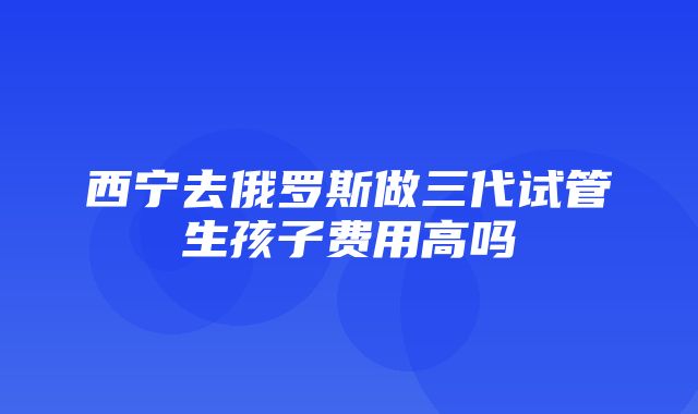 西宁去俄罗斯做三代试管生孩子费用高吗