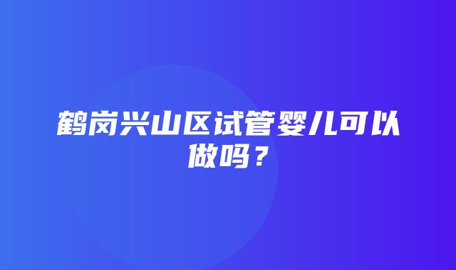 鹤岗兴山区试管婴儿可以做吗？