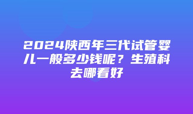 2024陕西年三代试管婴儿一般多少钱呢？生殖科去哪看好