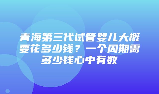 青海第三代试管婴儿大概要花多少钱？一个周期需多少钱心中有数